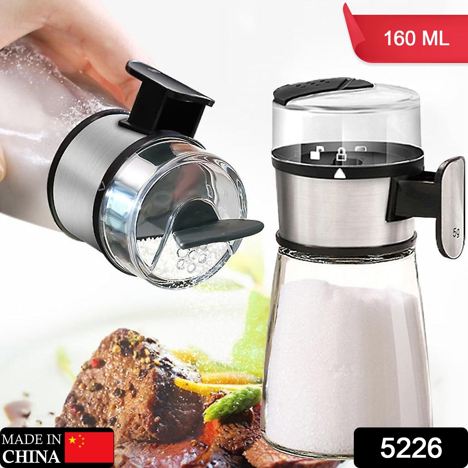 5226 Salt Control Bottle Transparent Moisture Proof with Lid Pepper Shakers Bottles for Kitchen DeoDap 5226 Salt Control Bottle Transparent Moisture Proof with Lid Pepper Shakers Bottles for Kitchen DeoDap